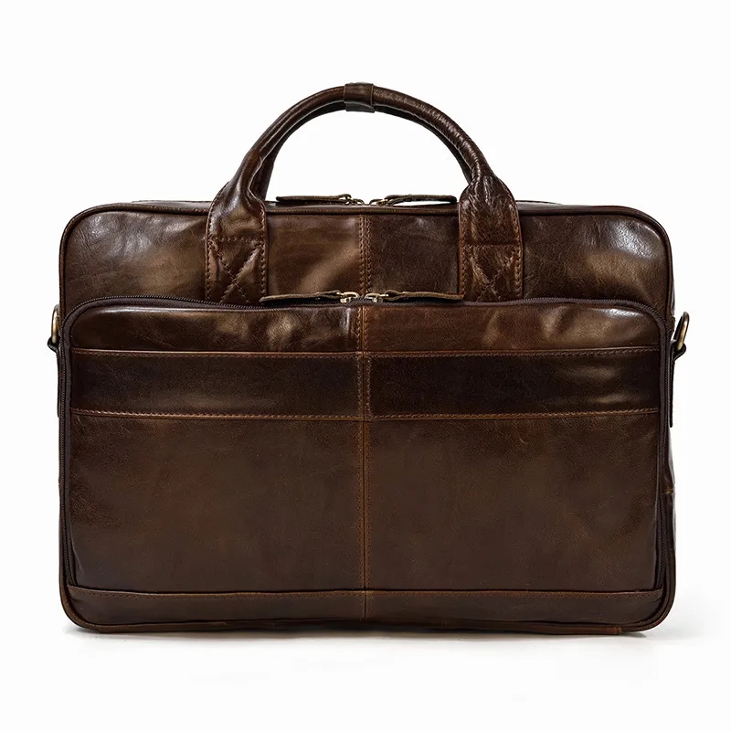 17" x 12" x 3" Cowhide Leather Briefcase 4