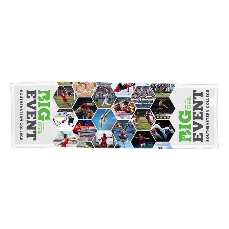 "THE DENALI RAINIER XTRA" - 12" W x 36" H Full Color Sublimation Recycled RPET Cooling Towel 12