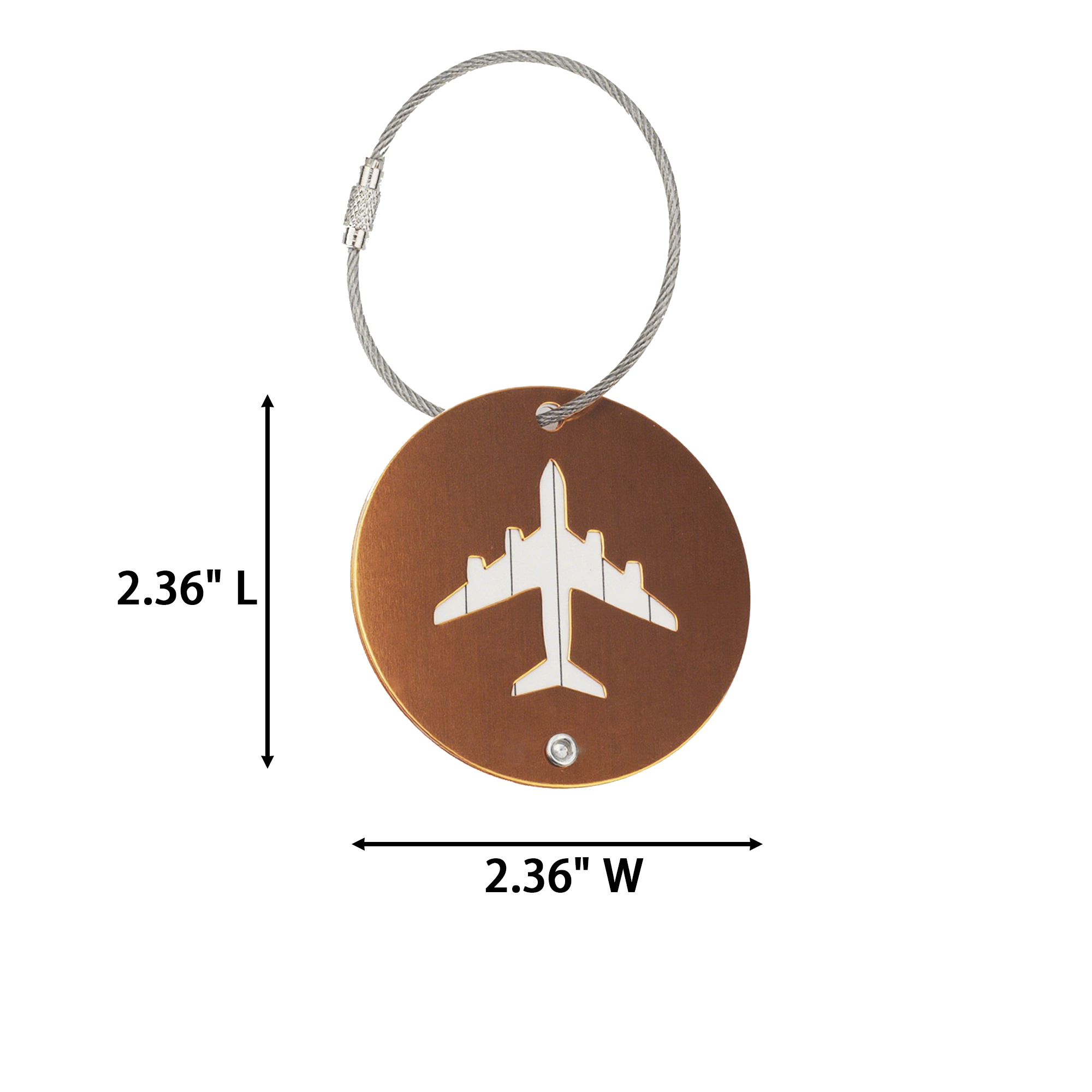Round Aluminum Alloy Luggage Identification Tag 2.36" 1