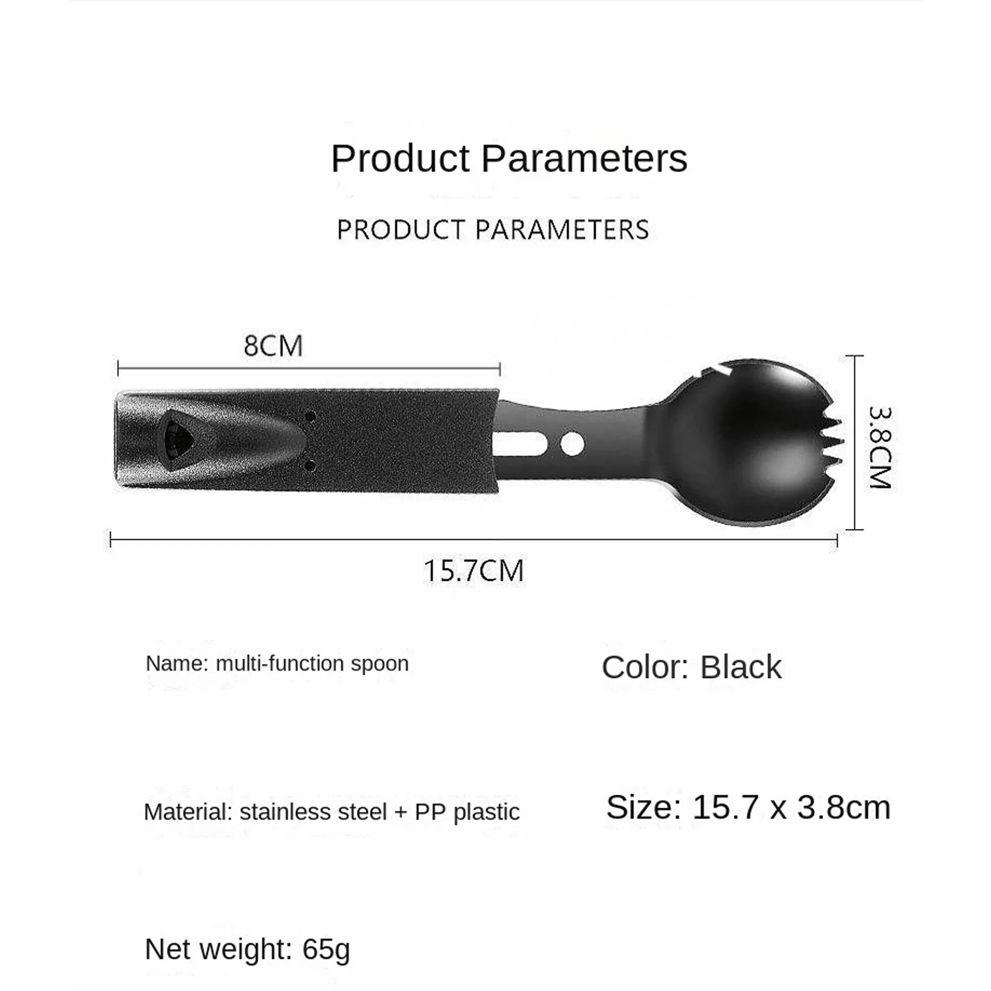 7 in 1 Camping Spoon Fork with Whistle 4