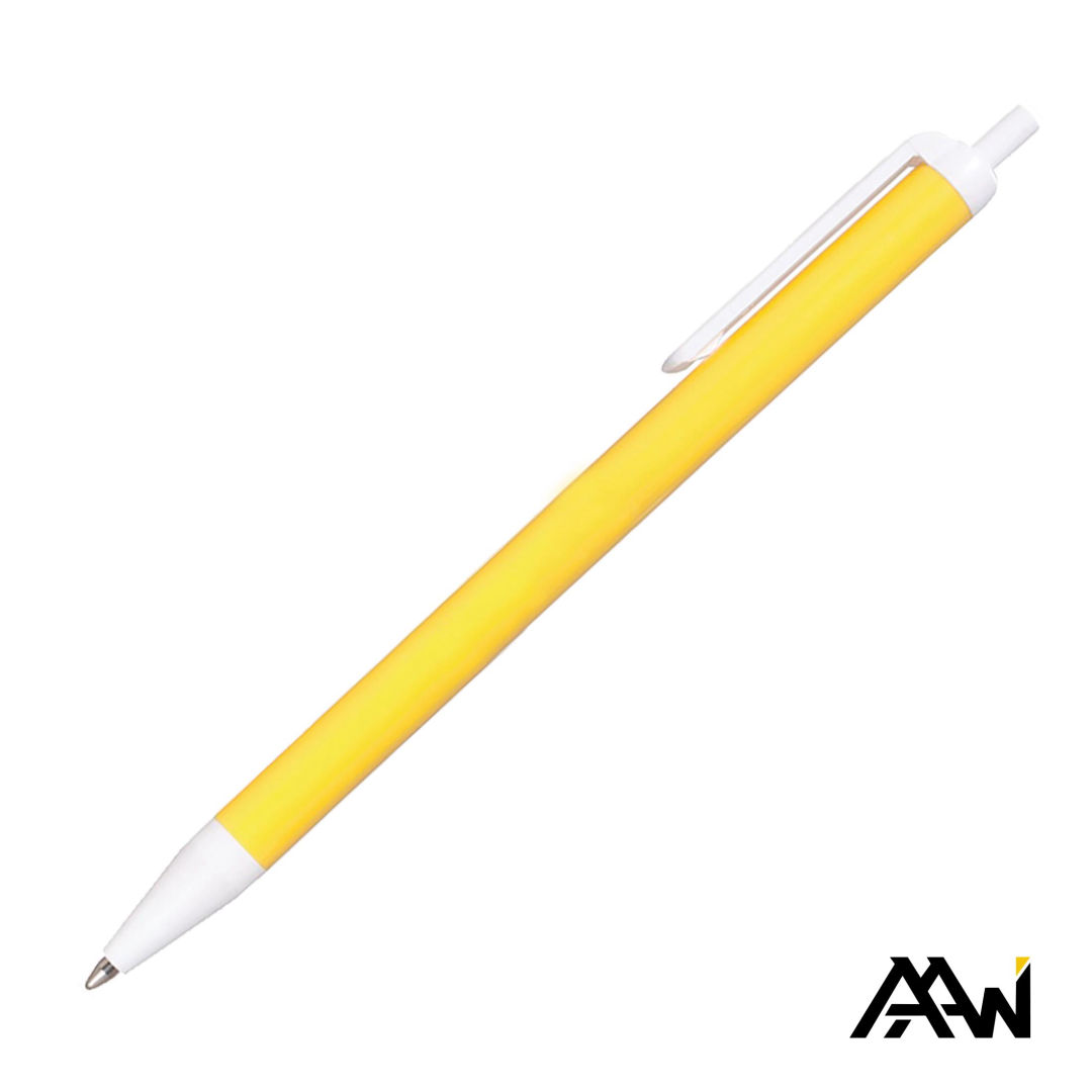 Value Slim Pen w/Glossy Colored Barrel - Matte White Accent 21