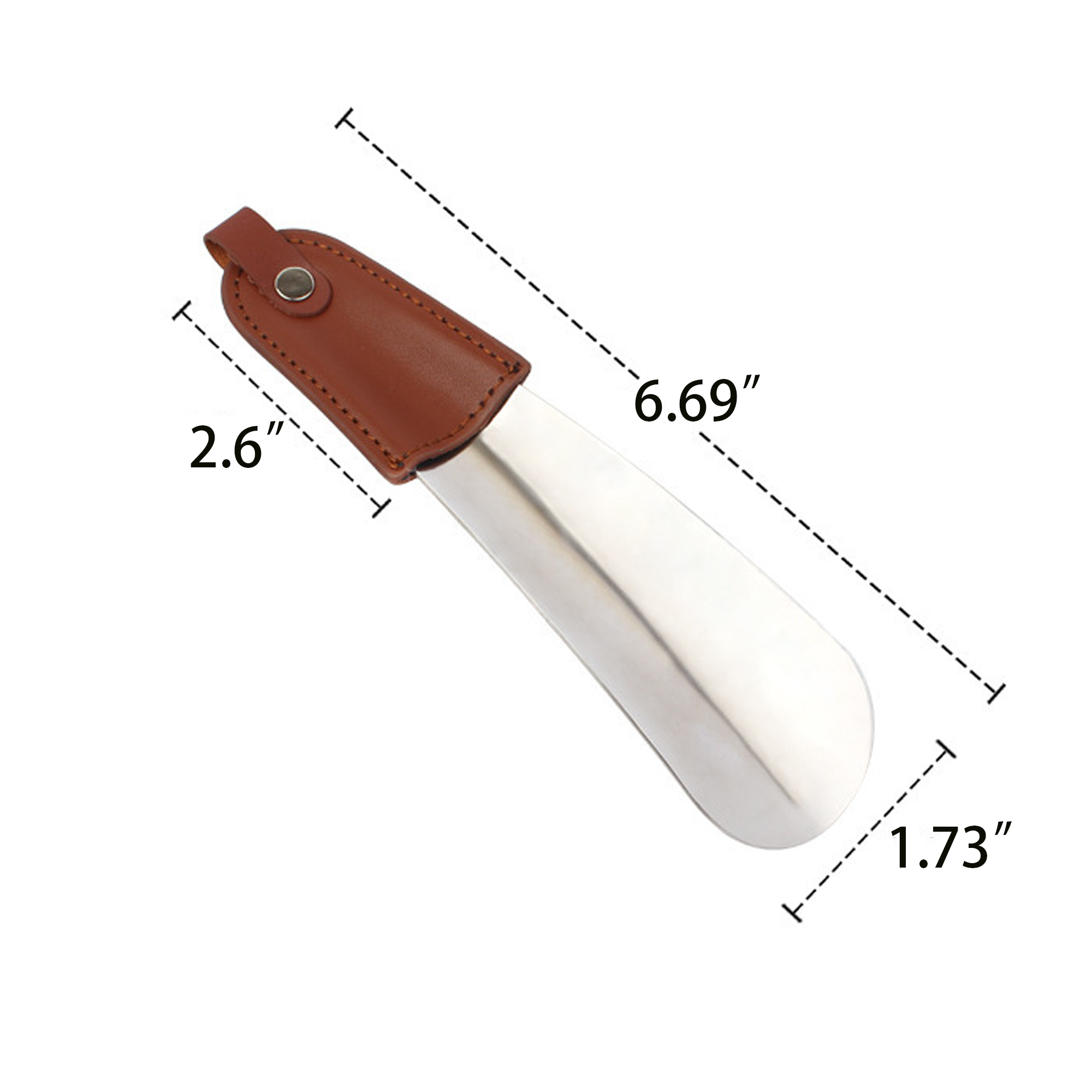 Stainless Steel Shoe Horn With Leather Cover 2