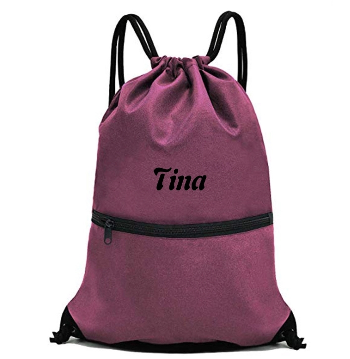 Sports Solid Color Drawstring Backpack 7
