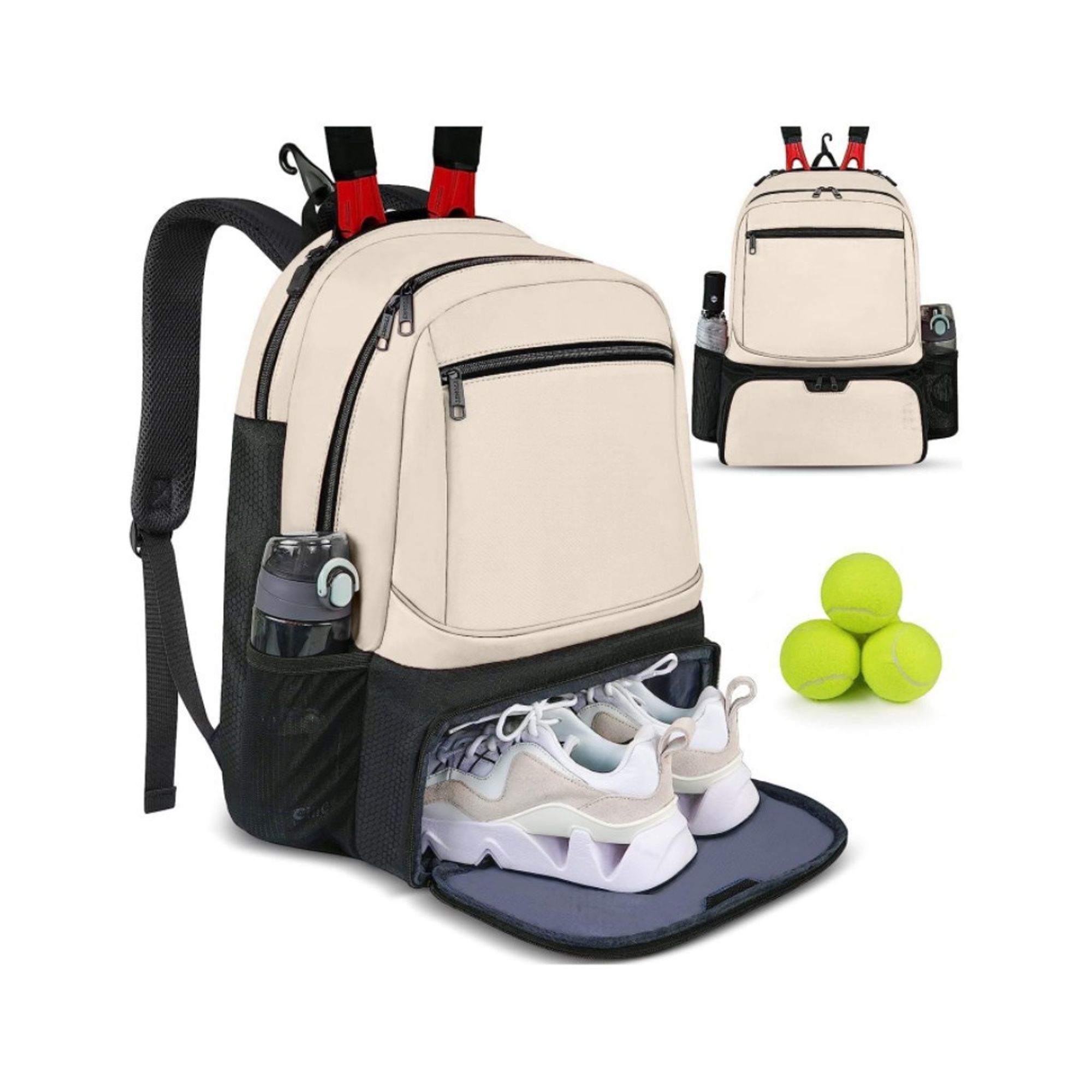 Badminton Tennis Bag Duffle Backpack With Shoe Compartment 6