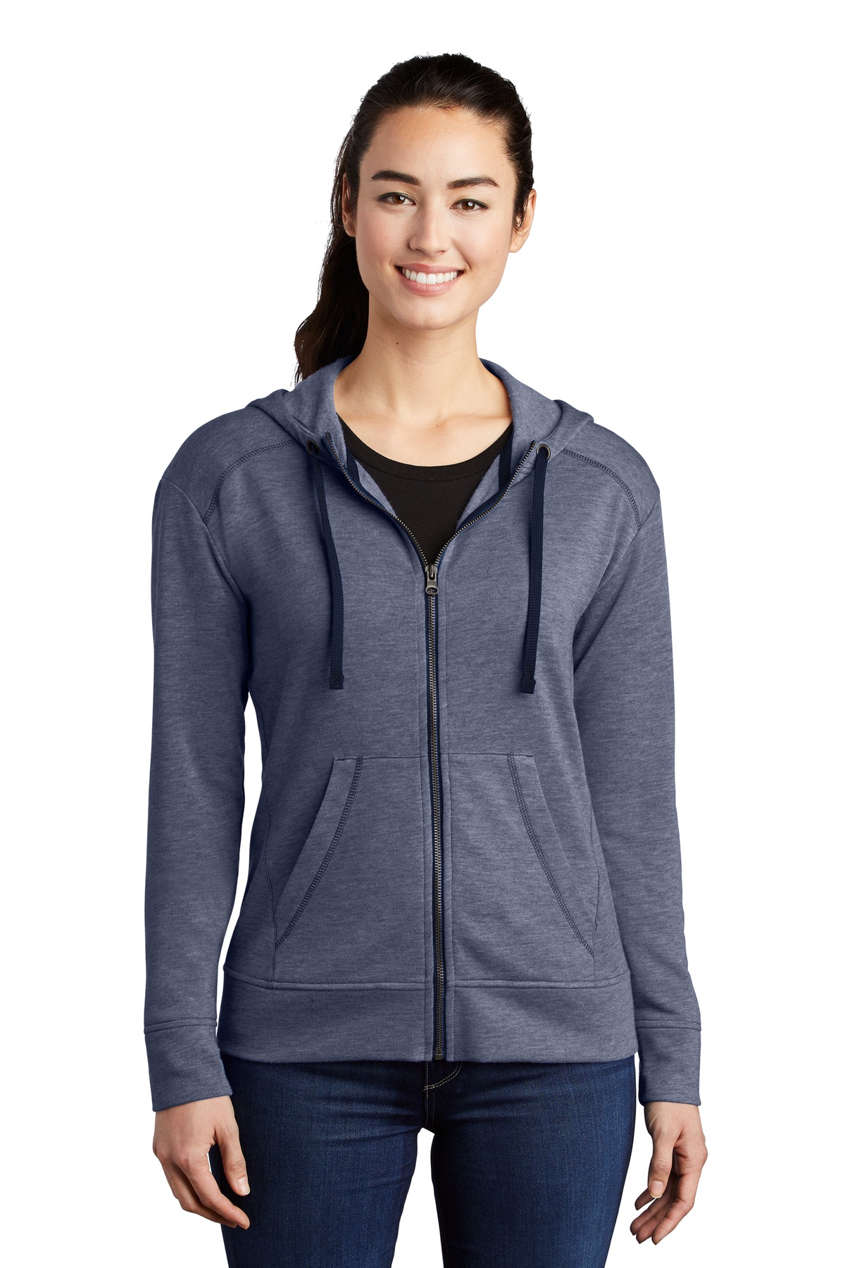 Sport-Tek Women's PosiCharge Tri-Blend Wicking Fleece Full-Zip Hooded Jacket LST293 24
