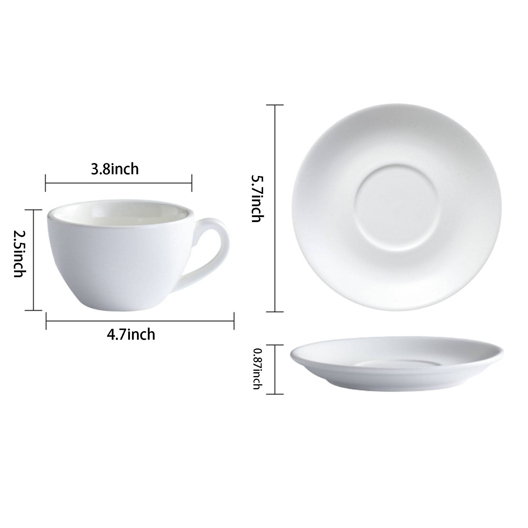 Ceramic 7.7oz multi-color coffee cup and saucer set 2