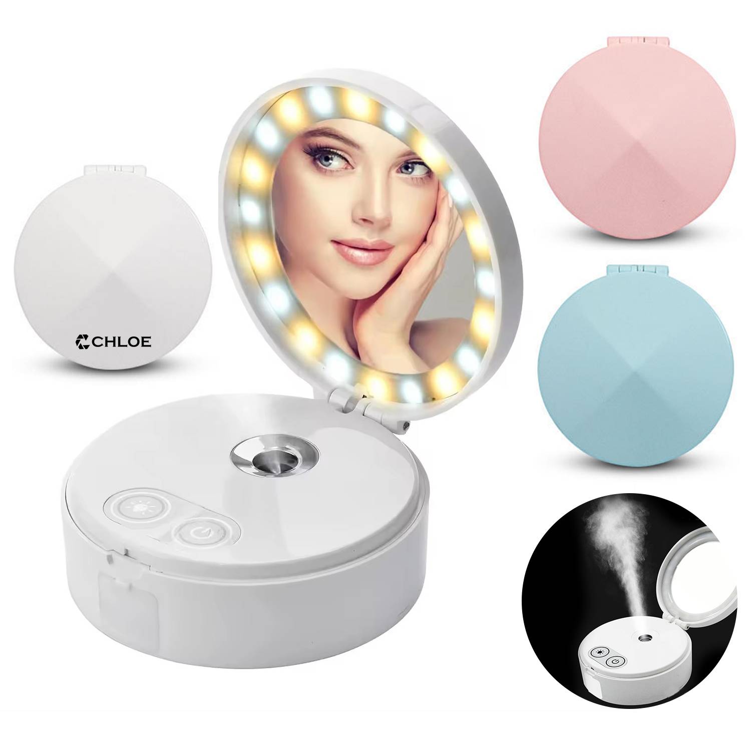 Mini Face Steamer W/ Makeup Mirror 2