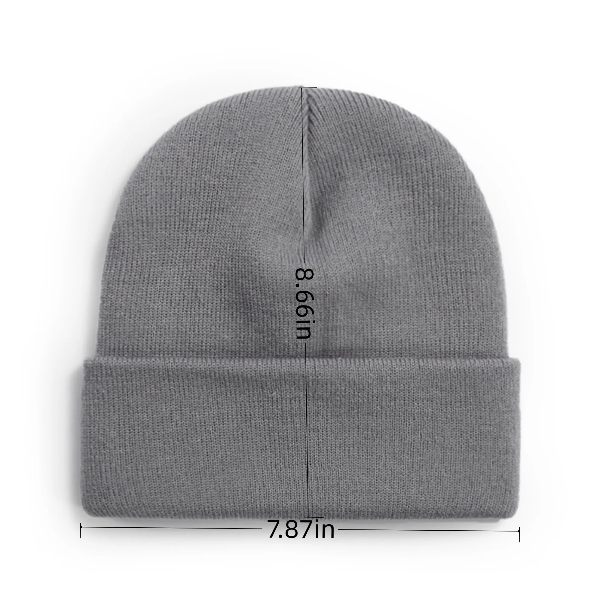 Embroidered solid color light plate knitted hat 4