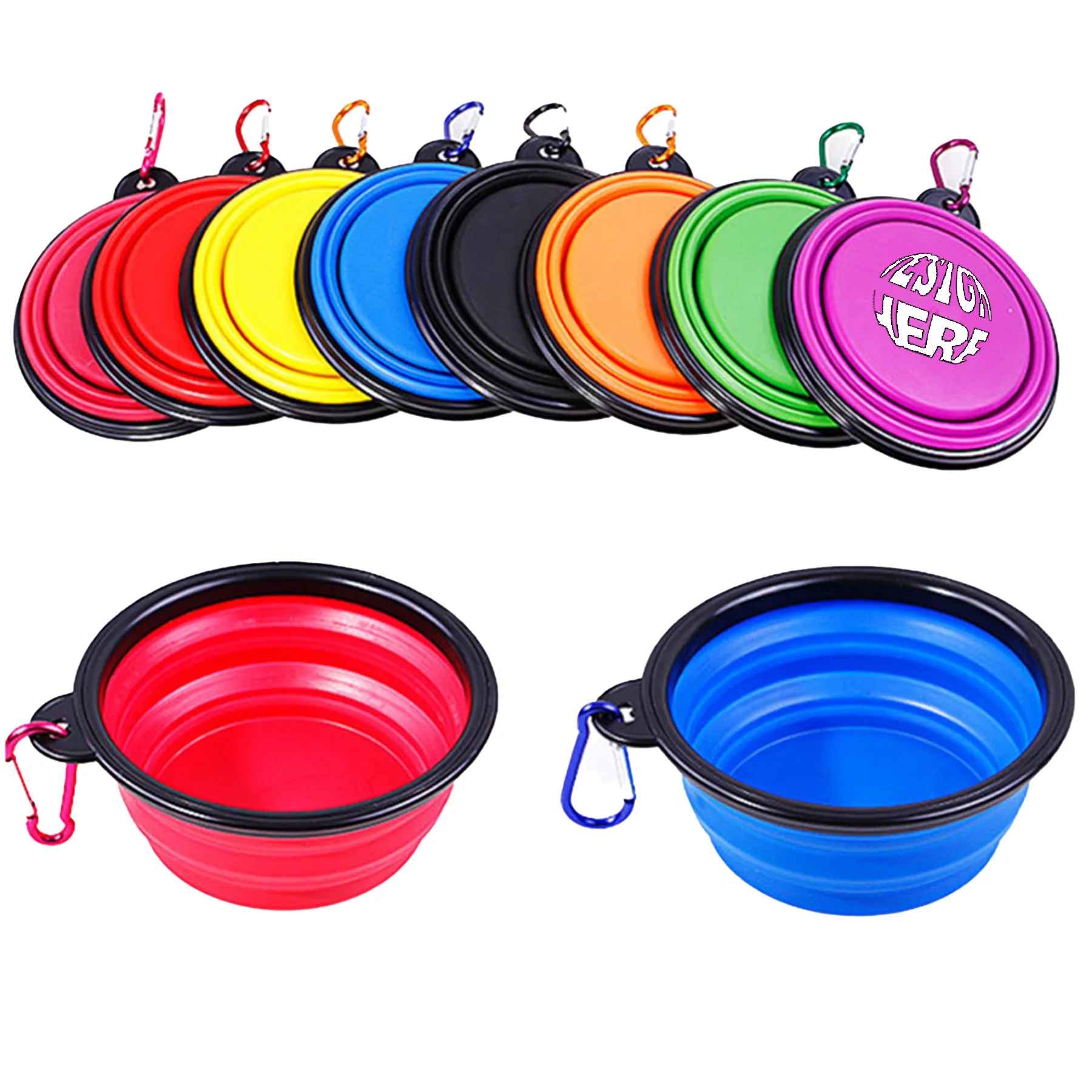 Collapsible Dog Bowl With Carabiner 1