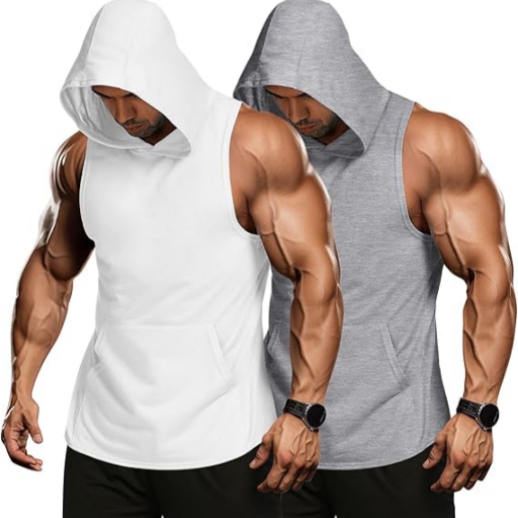 Workout Hoodie Muscle Fitting Sleeveless Shirt 2