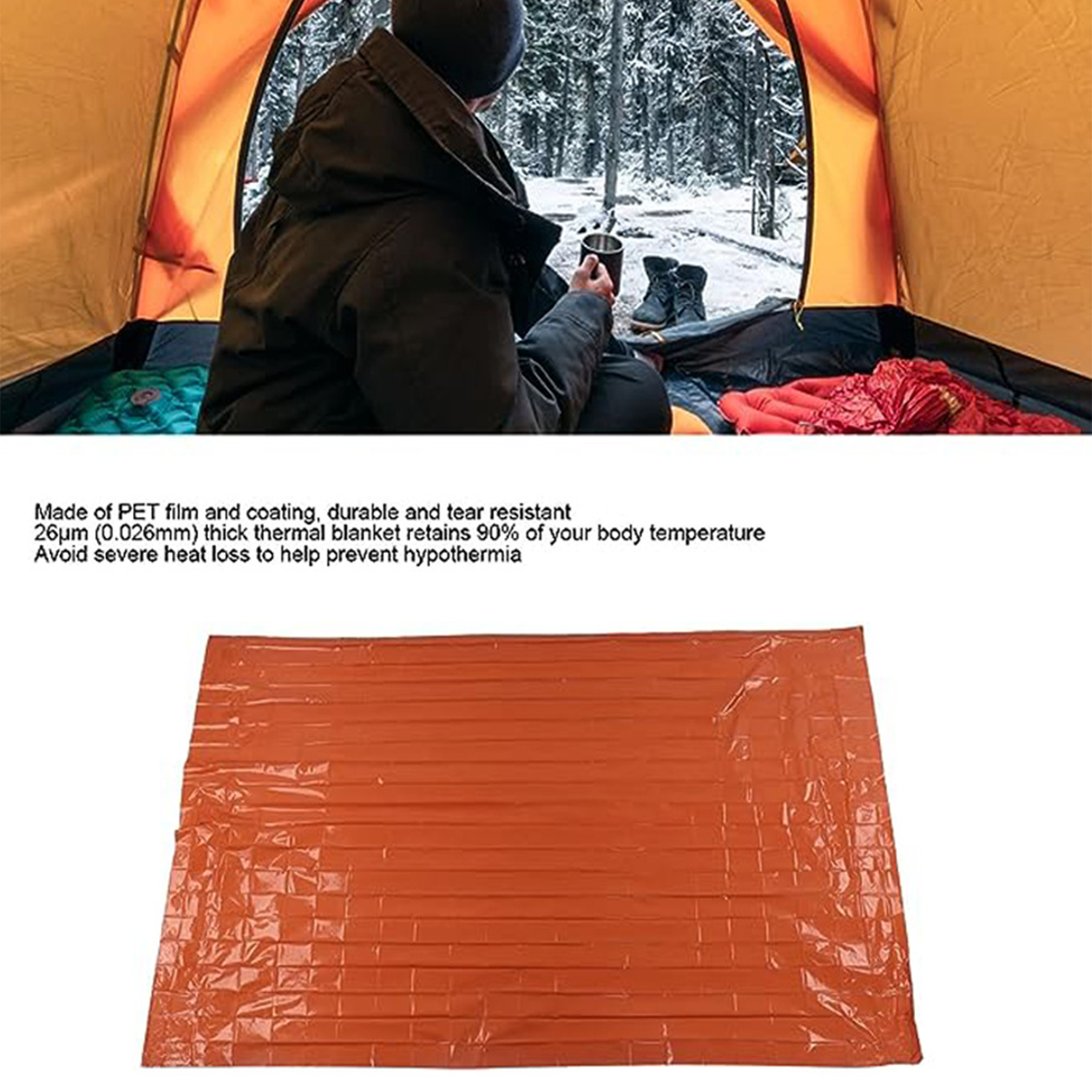 Polyethylene Outdoor Camping Heatstroke Rescue Blanket 3