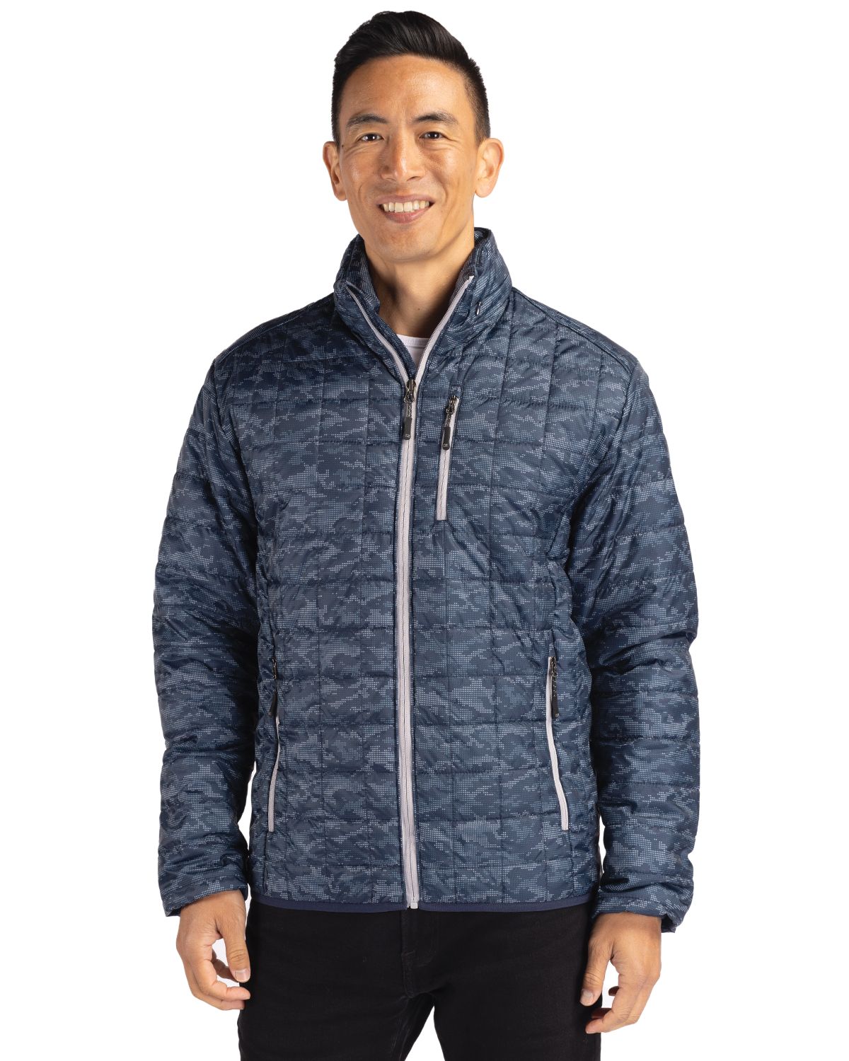 Cutter & Buck Rainier Recycled Insulated Printed Puffer Mens Full Zip Jacket 6