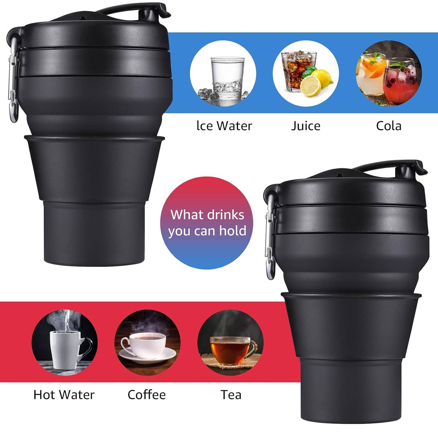 12 Oz Silicone Collapsible Travel Cup 2