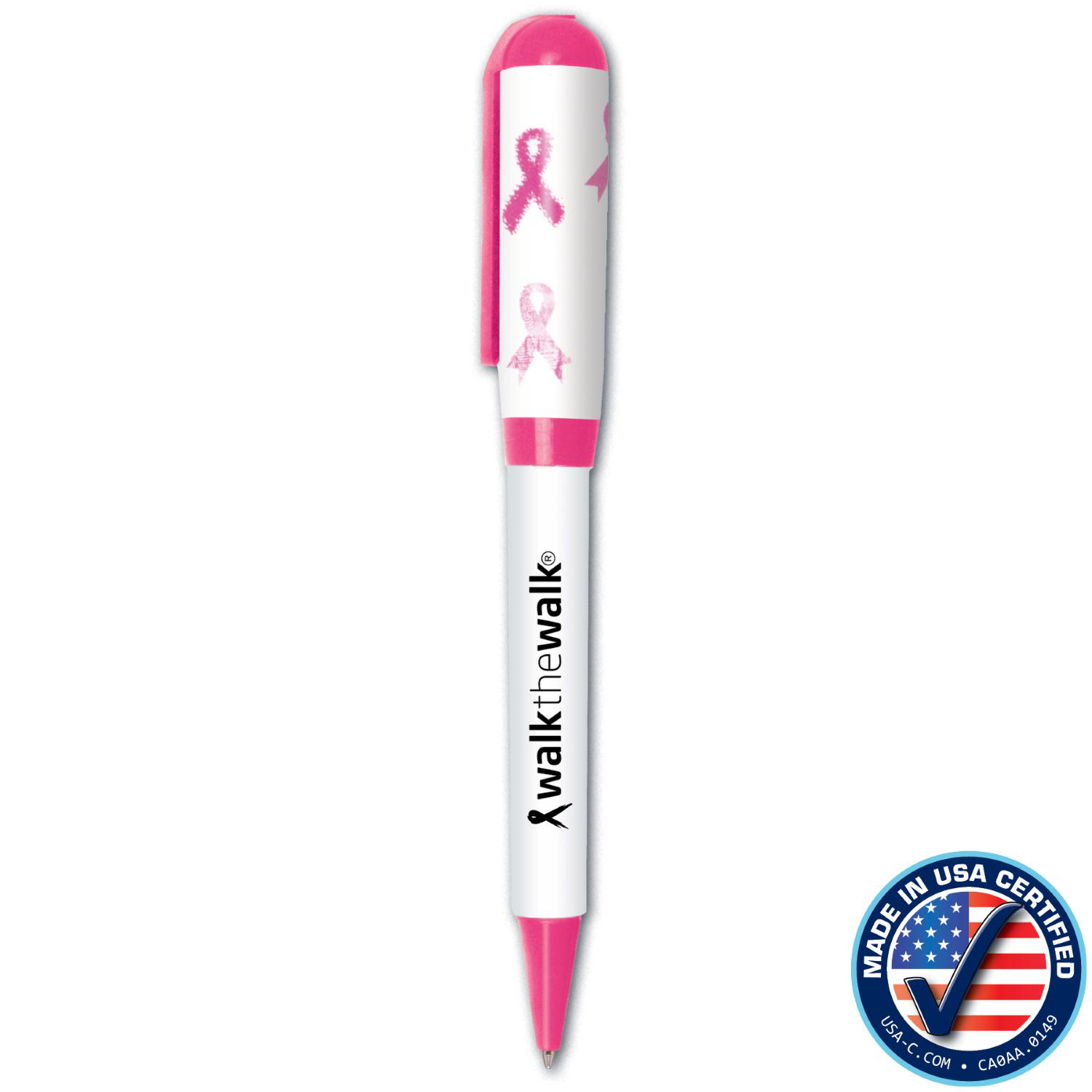 USA Pink Ribbon Designer Jumbo Twist Pen