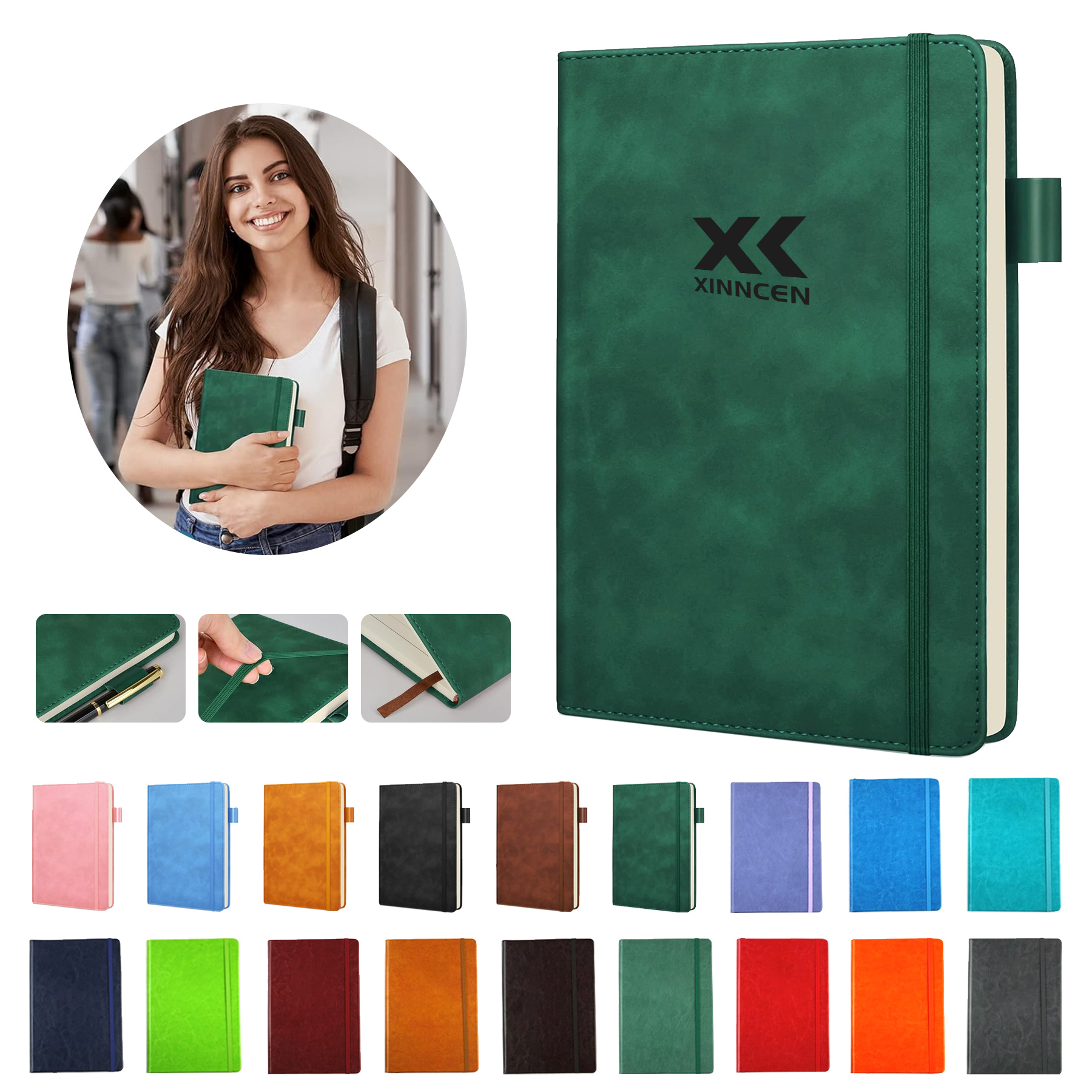 Leather diary with pen 2