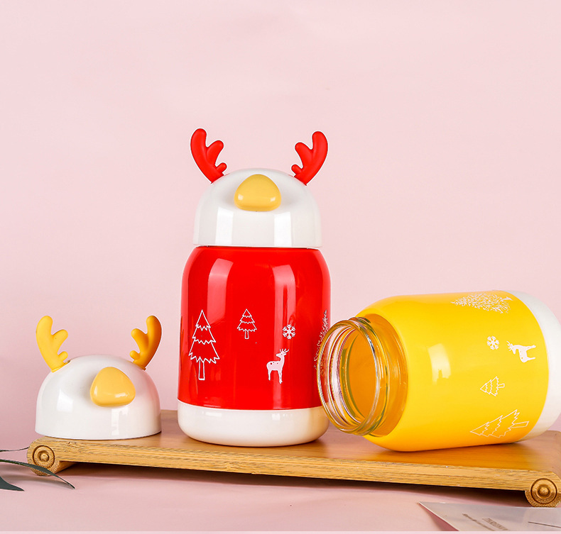 Christmas Reindeer Antler Glass Cup Custom 350ml 2
