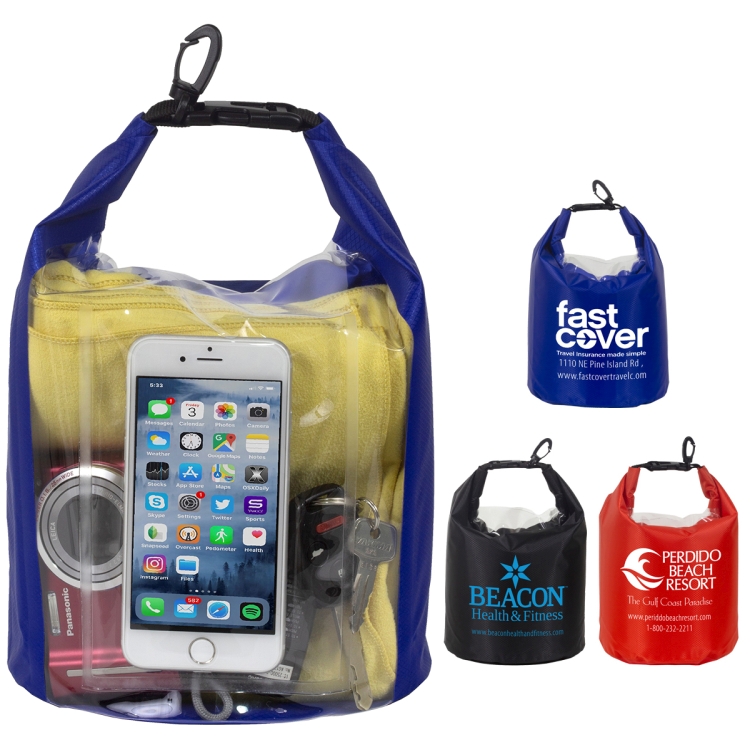 "The Navagio" 5.0 Liter Water Resistant Dry Bag With Clear Pocket Window 26