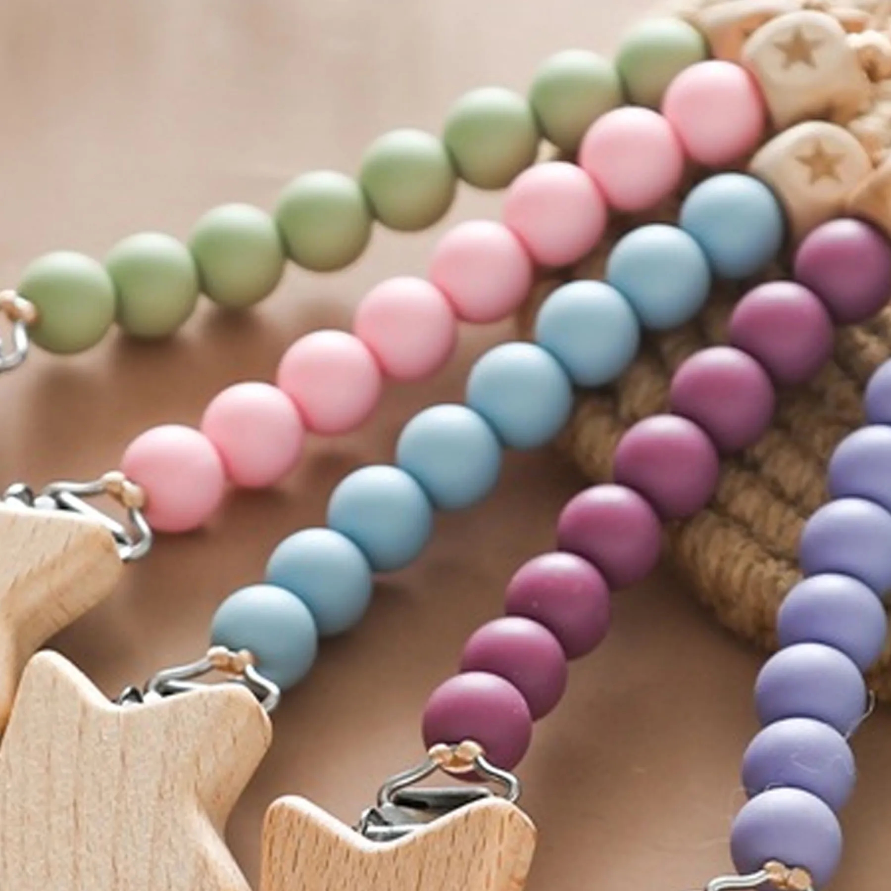 Pentagram Beech Pacifier Clip 6