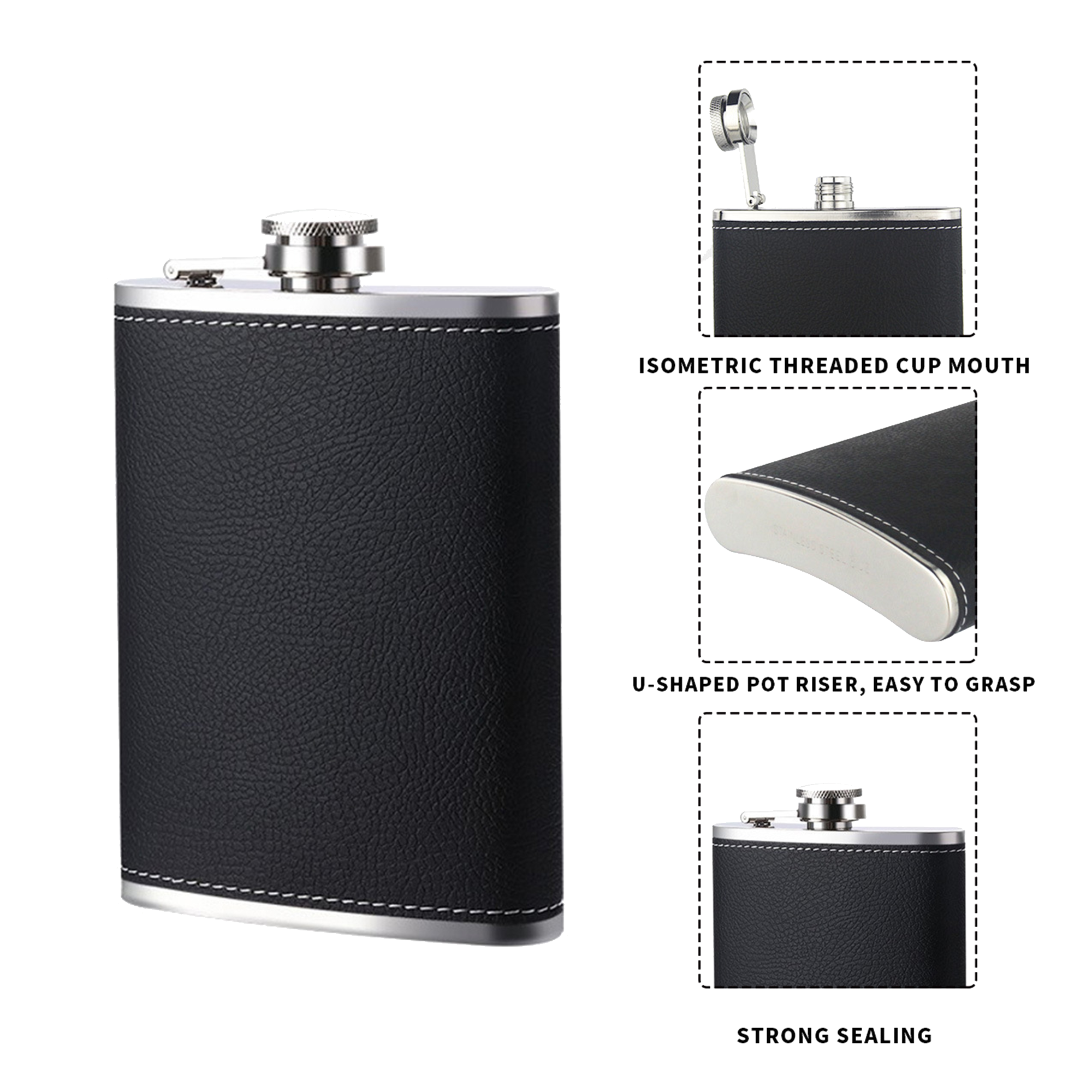 8oz Stainless Steel Flask, custom water bottle with logo imprint 3