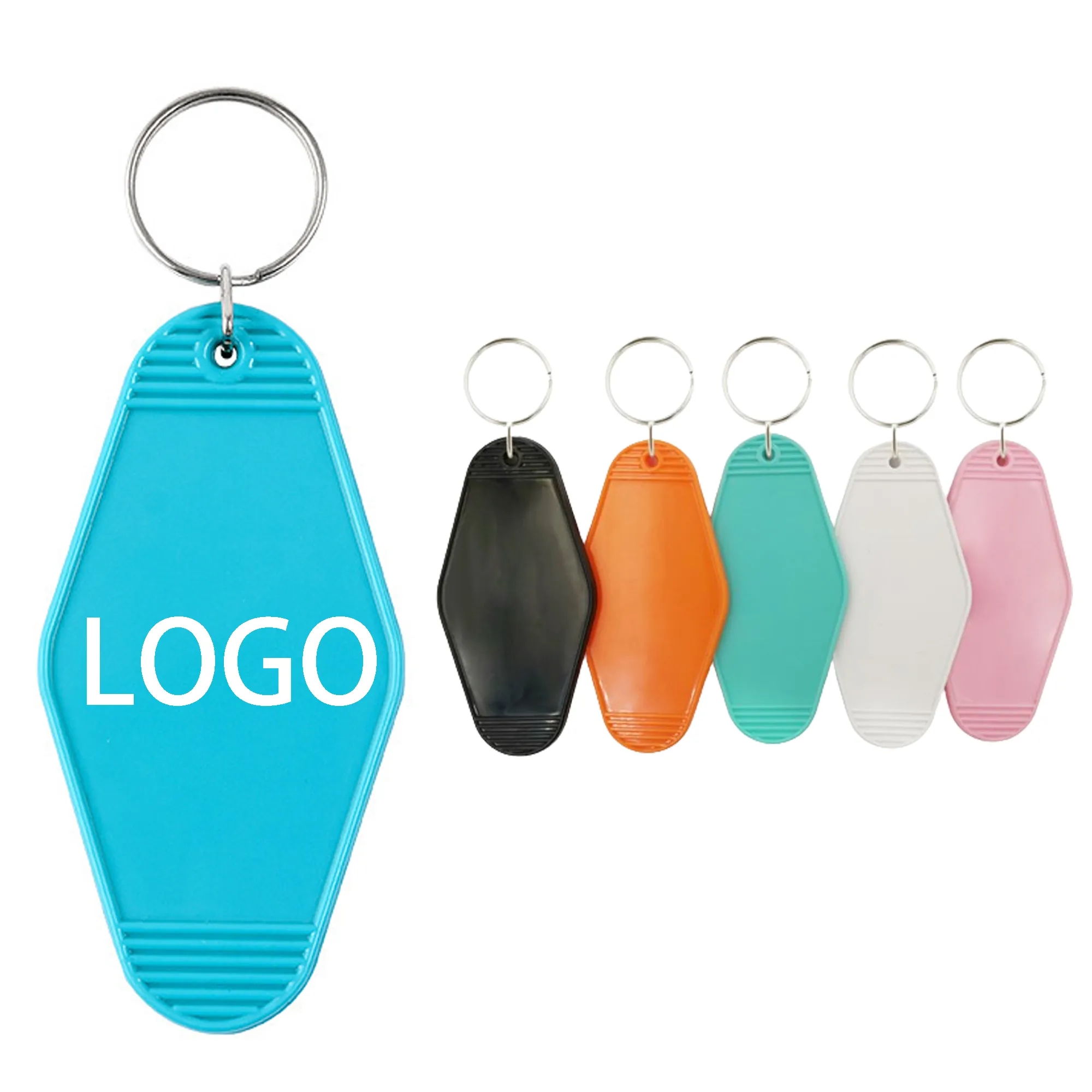 MOQ 100 Custom ABS Plastic Motel Style Keychain