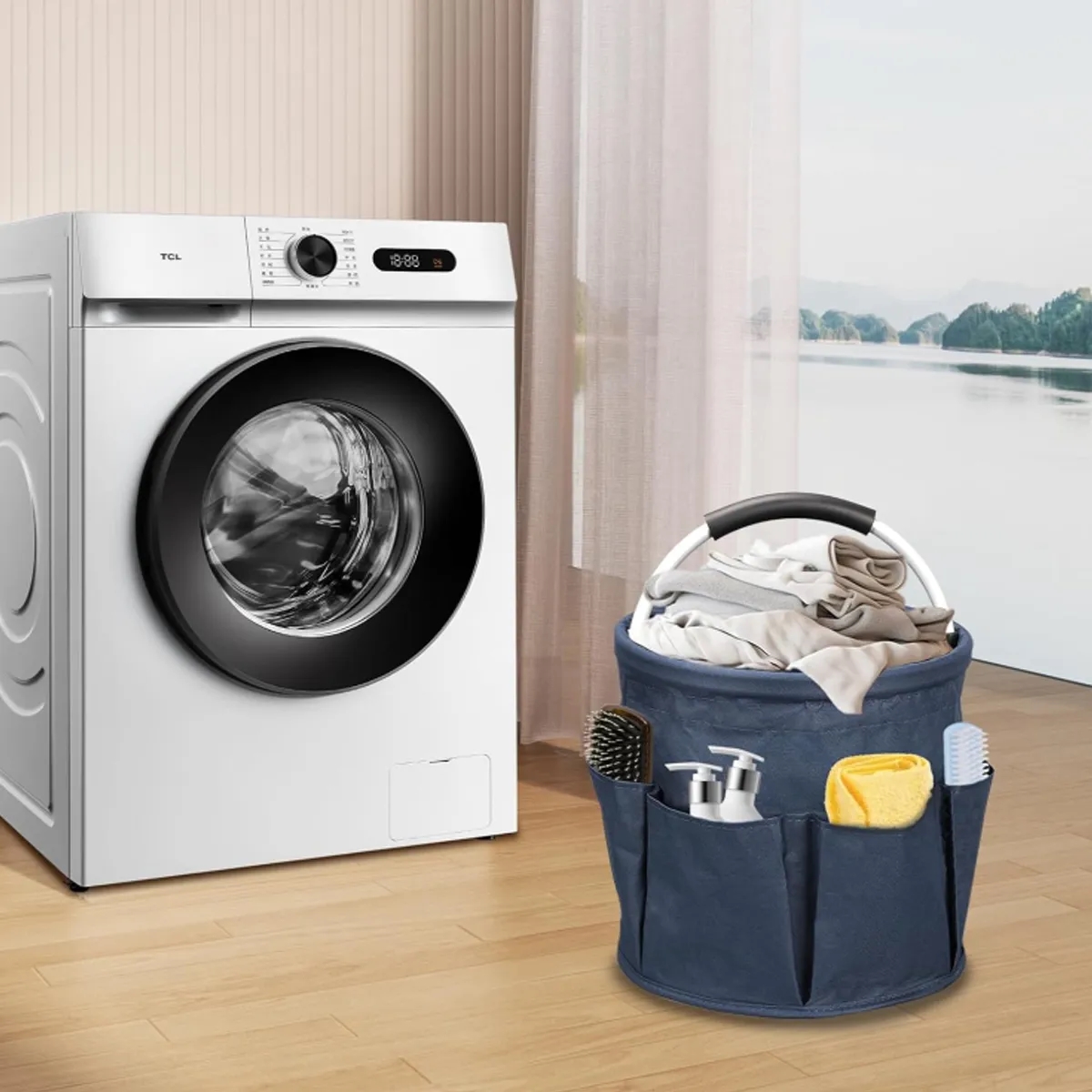 Collapsible Storage Caddy Multi-Use Organizer Tote Basket 7