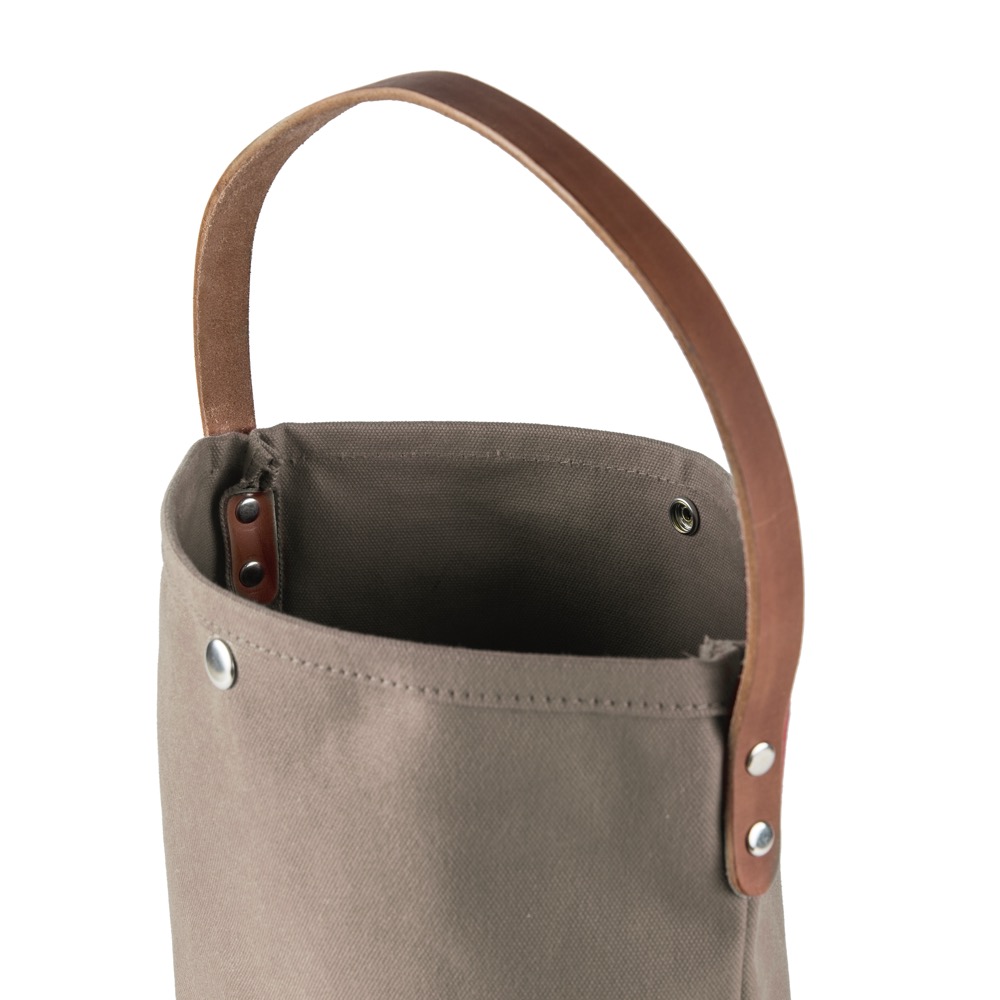 18 Oz. Super Heavy Canvas Bucket Tote w/Leather Handle 16