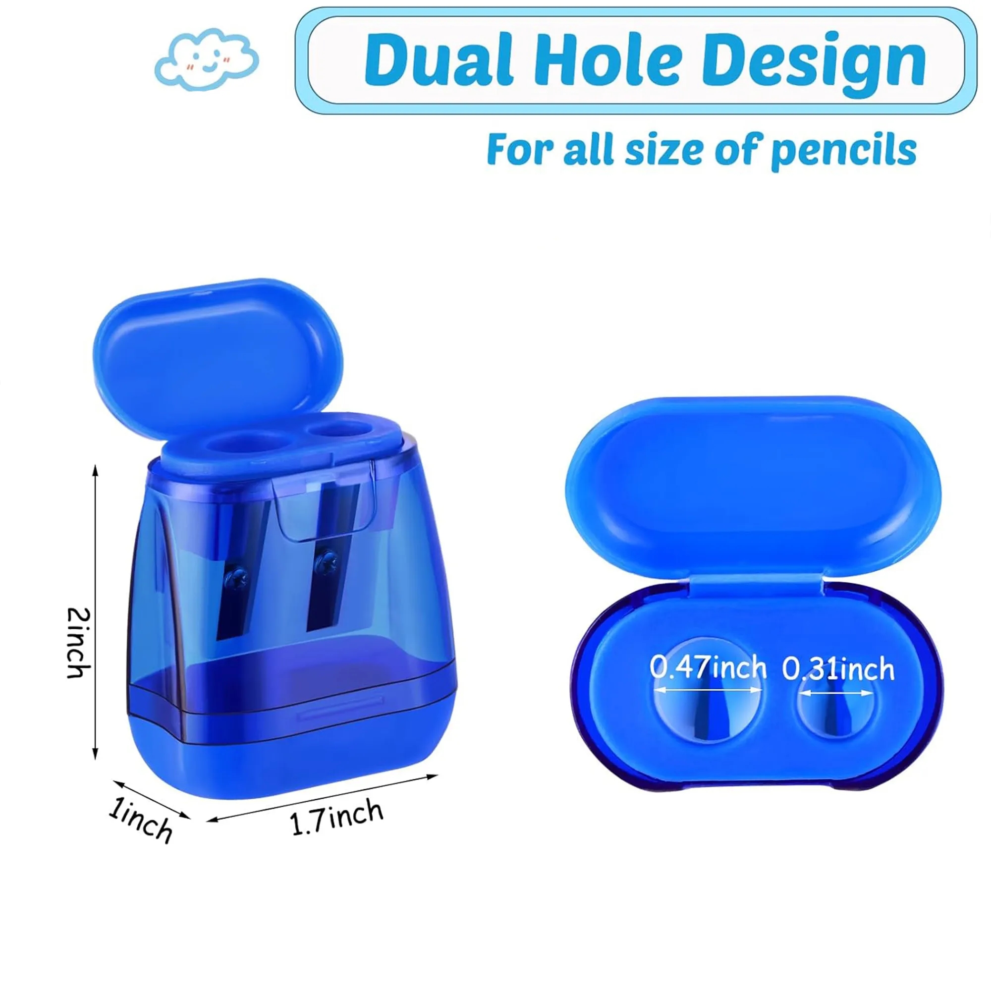 Portable Double Hole Pencil Sharpener 8