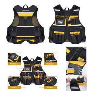 Multi-Functional Pocket Overall Reflective Tool Vest 1