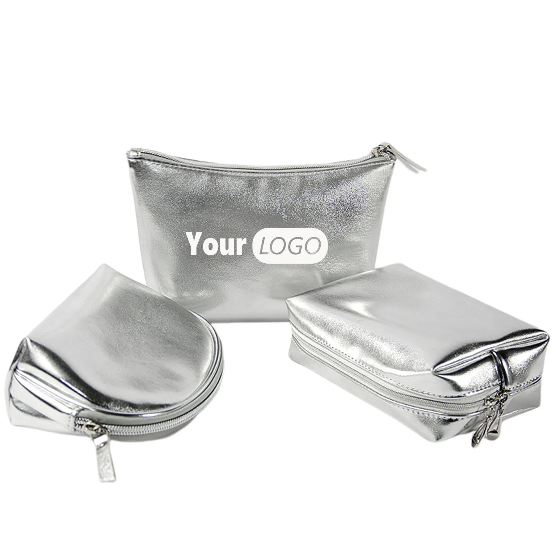Silver Waterproof Portable Cosmetic Bag