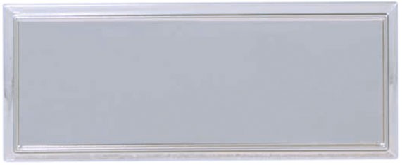 Silver Rectangular Name Badge Frame with Square Corners 1
