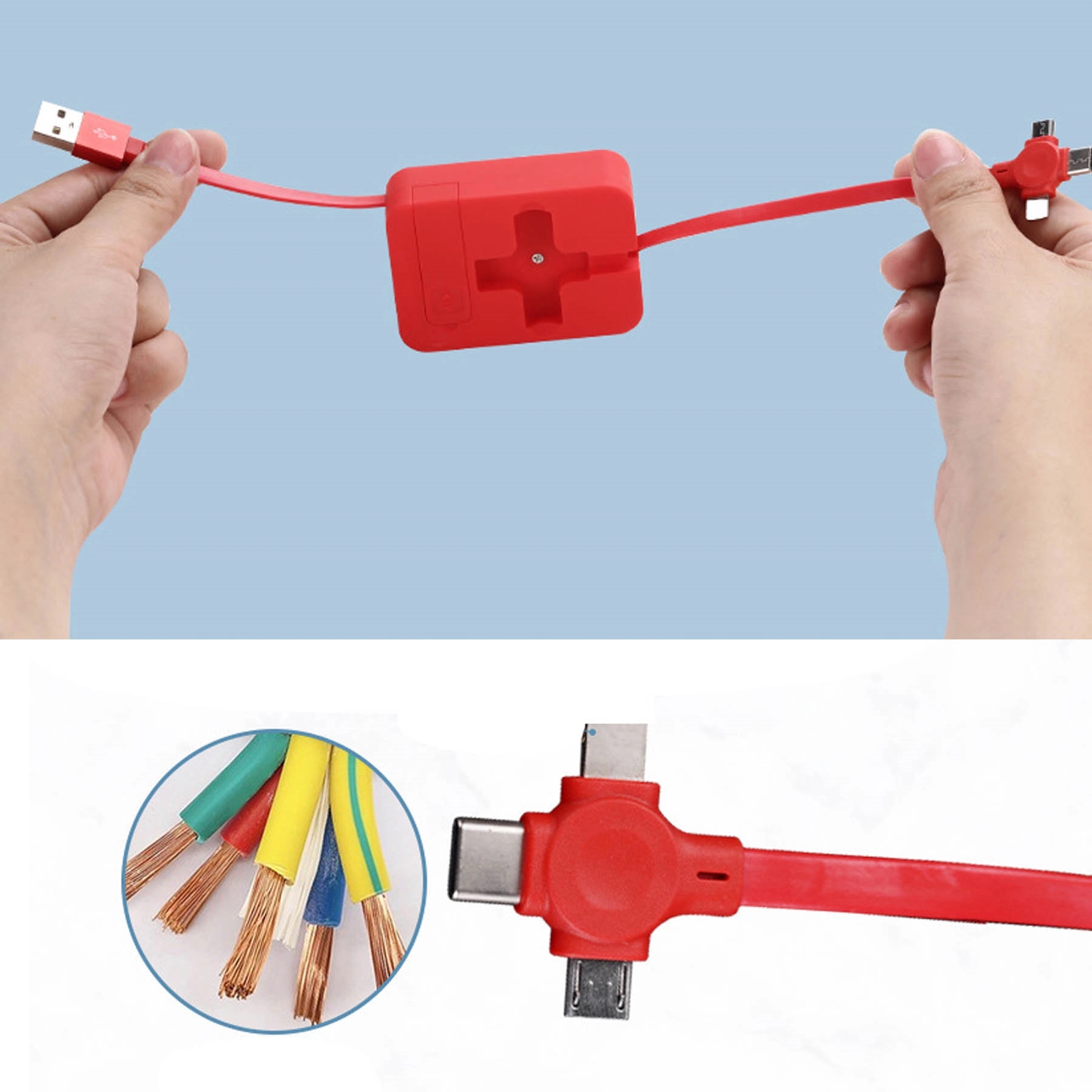 Multi 3 in 1 Retractable USB Charging Cable 8