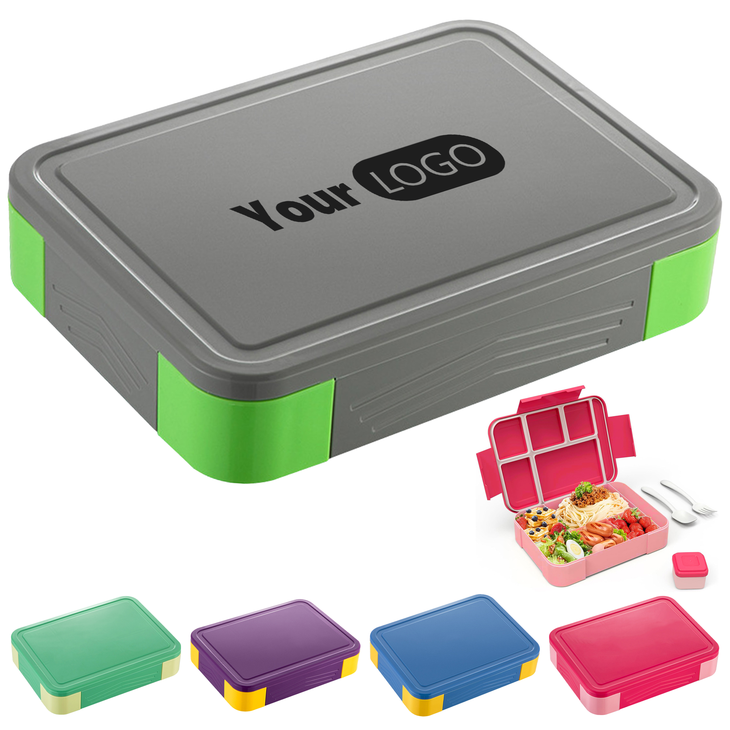 Polypropylene Student Divided Sealed Fruit Box 5