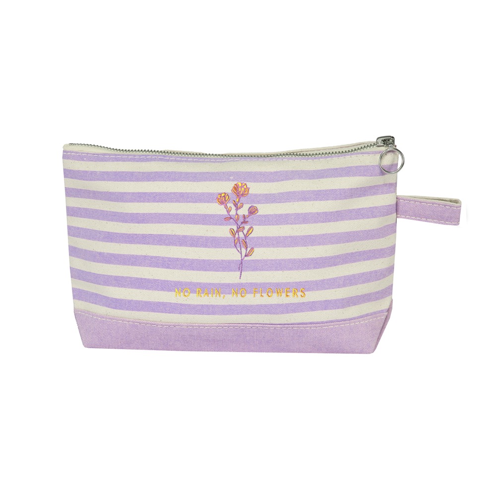 12 Oz. Medium Weight Canvas Stripe Makeup Bag 5