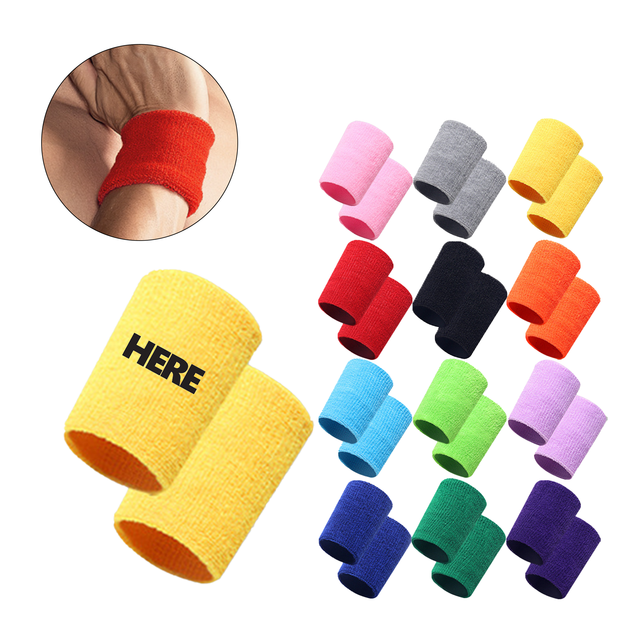 Simple Solid-Color Towel Wristband 2