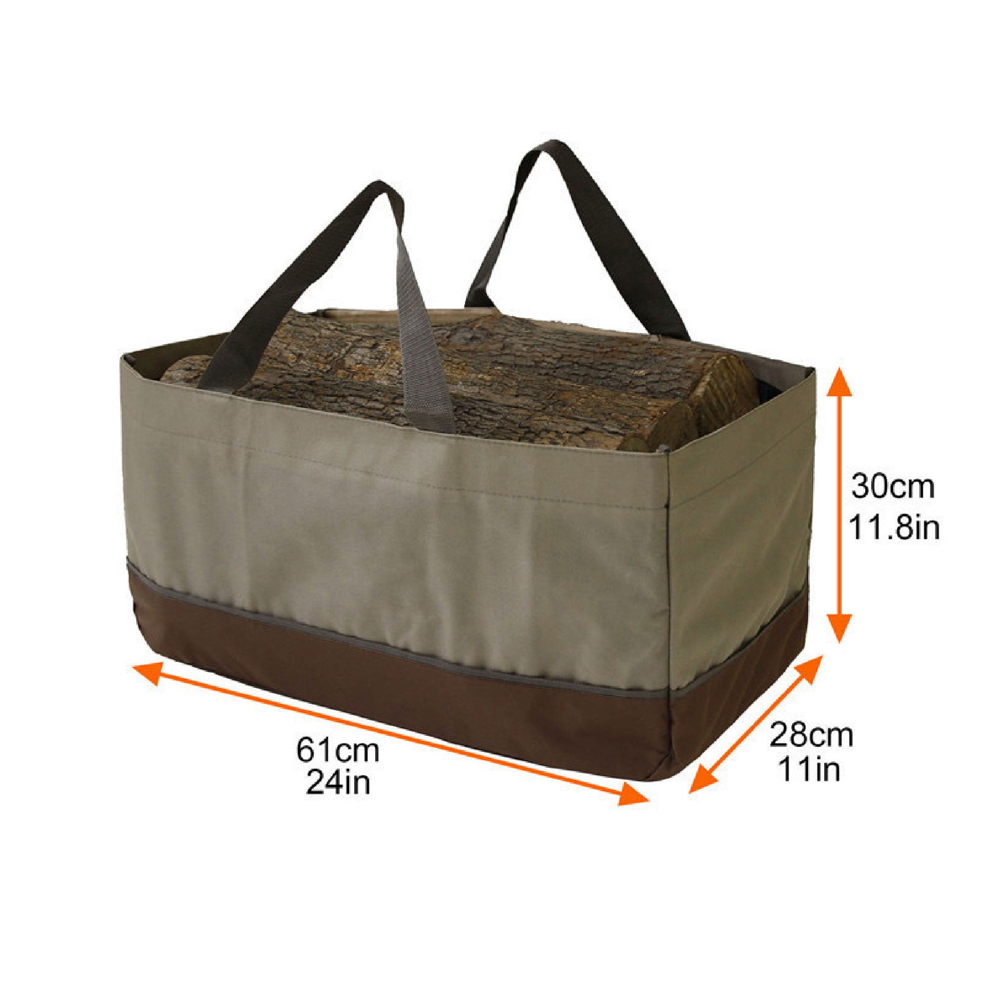 Foldable Oxford Tote Bag for Firewood Carrier/Storage, custom tote bag with logo imprint 3