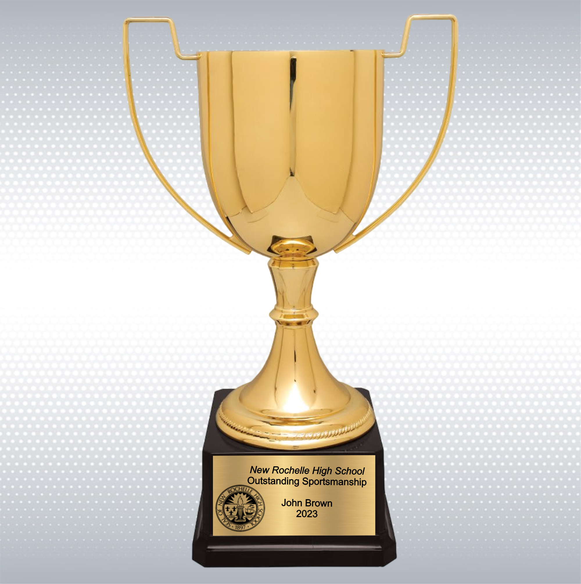 13" Completed Zinc Cup Trophy on Plastic Base 2