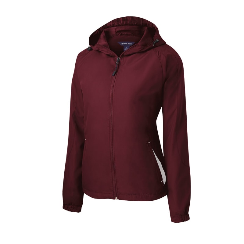 Sport-Tek Women's Colorblock Hooded Raglan Jacket. 16