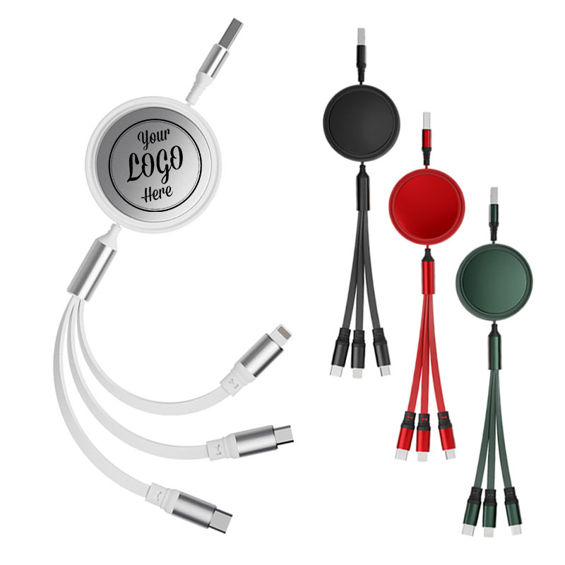 Retractable 3-in-1 Metal Charging Cable 4