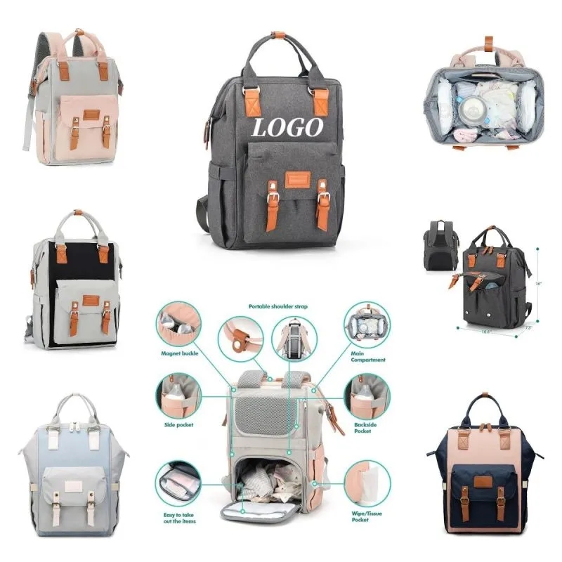 High Quality Diaper Bag Backpack W/ Insulated Pockets 13
