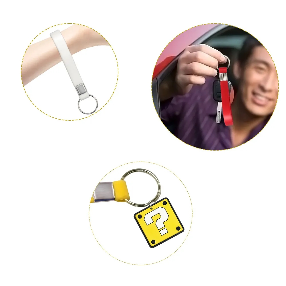 Solid Color Silicone Key Chain 5