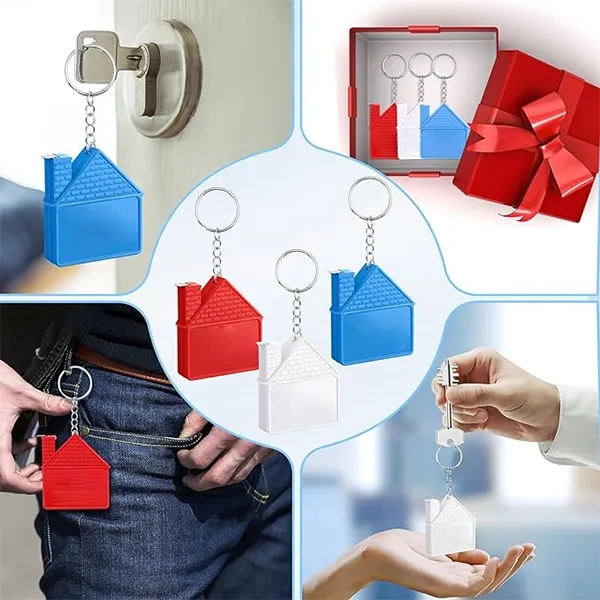 Mini Retractable House-Shaped Tape Measure Key Chain 2