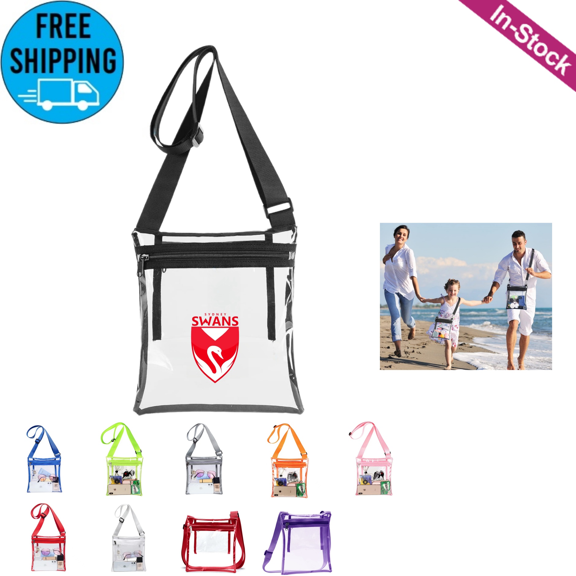 Stadium Approved TPU Clear Crossbody Bag 7