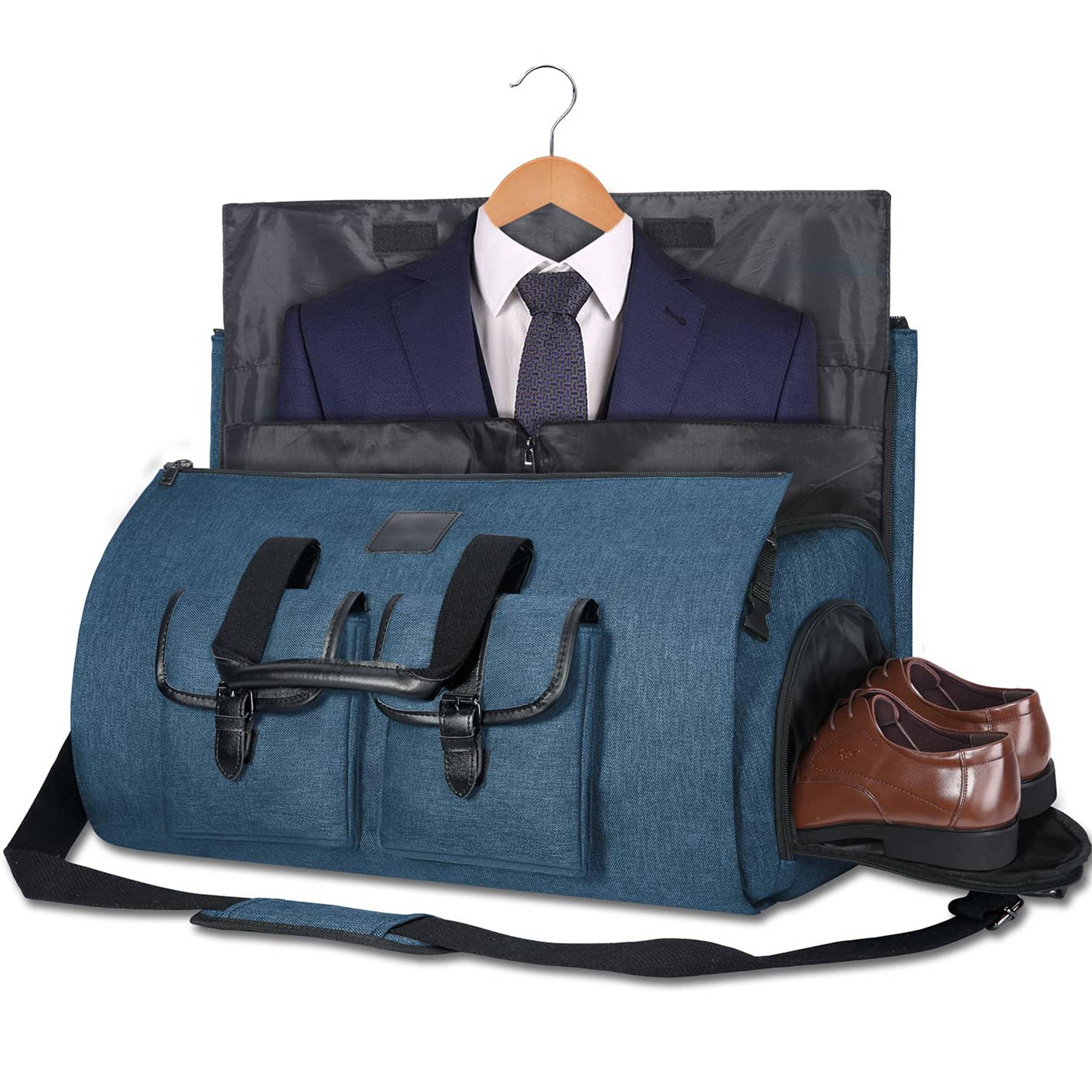 Oxford Waterproof Garment Travel Duffel Bag with Shoe Pouch 13