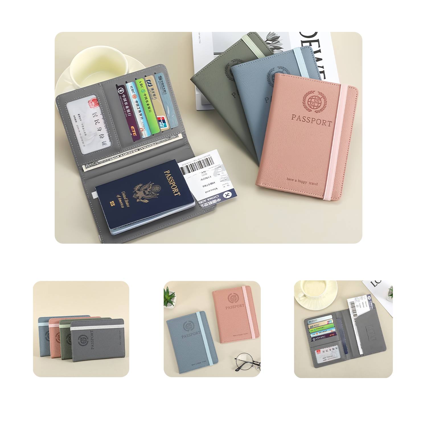 PU Leather passport wallet card holder 5