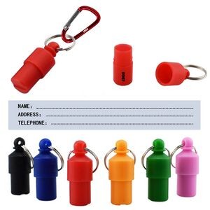 Sturdy Metal Capsule Shaped Dog ID Tag With Carabiner 12