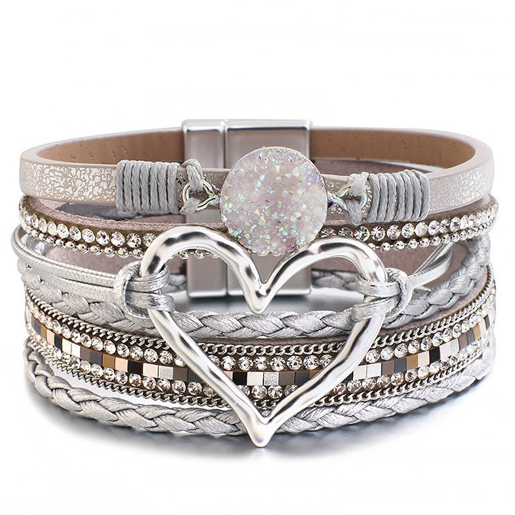 PU Hand-woven bracelet in multi-layered leather 3