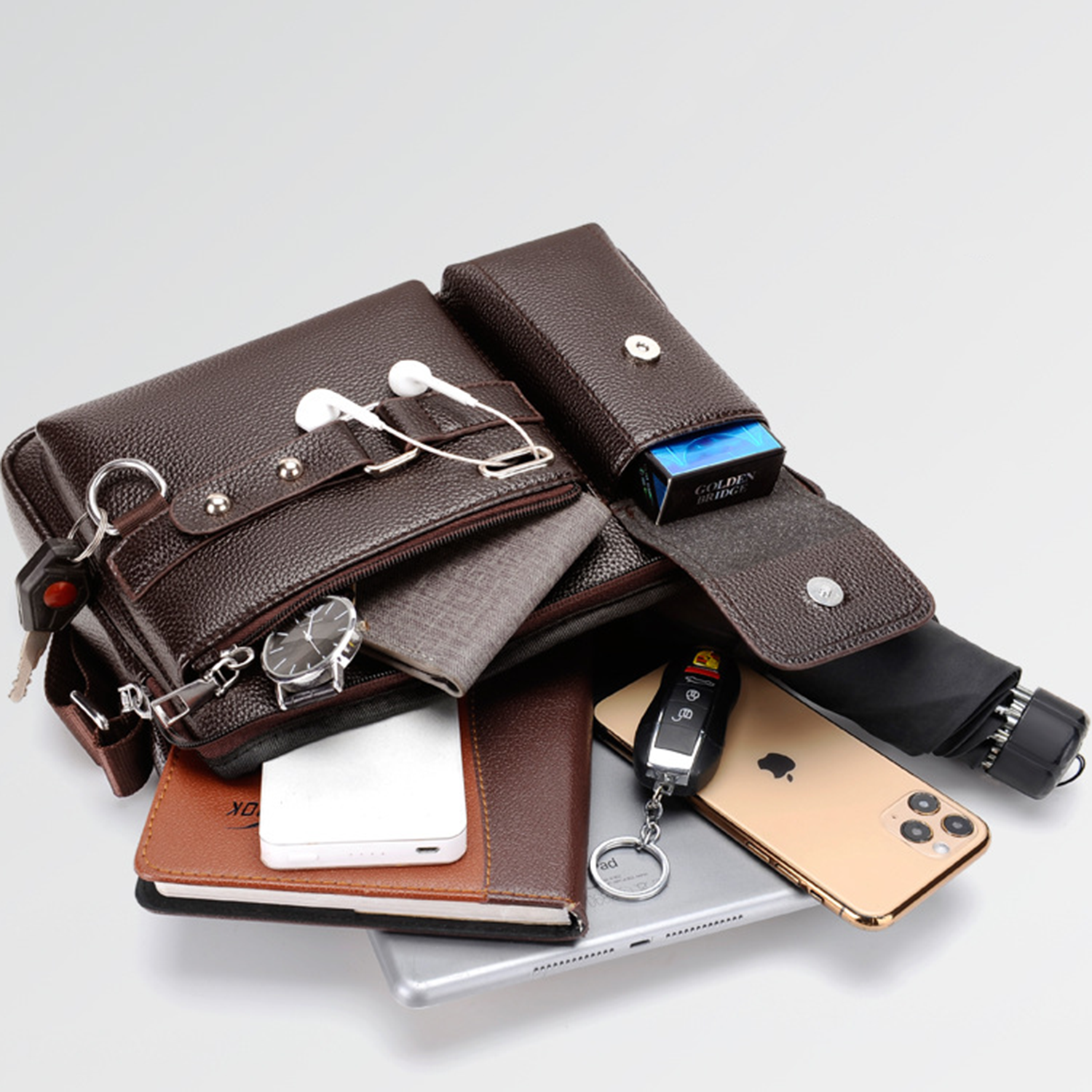 Retro Multi-pocket Shoulder Bag For Men And Women 5