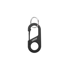 Sleek Black Oval Shaped Key Holder Carabiners 1