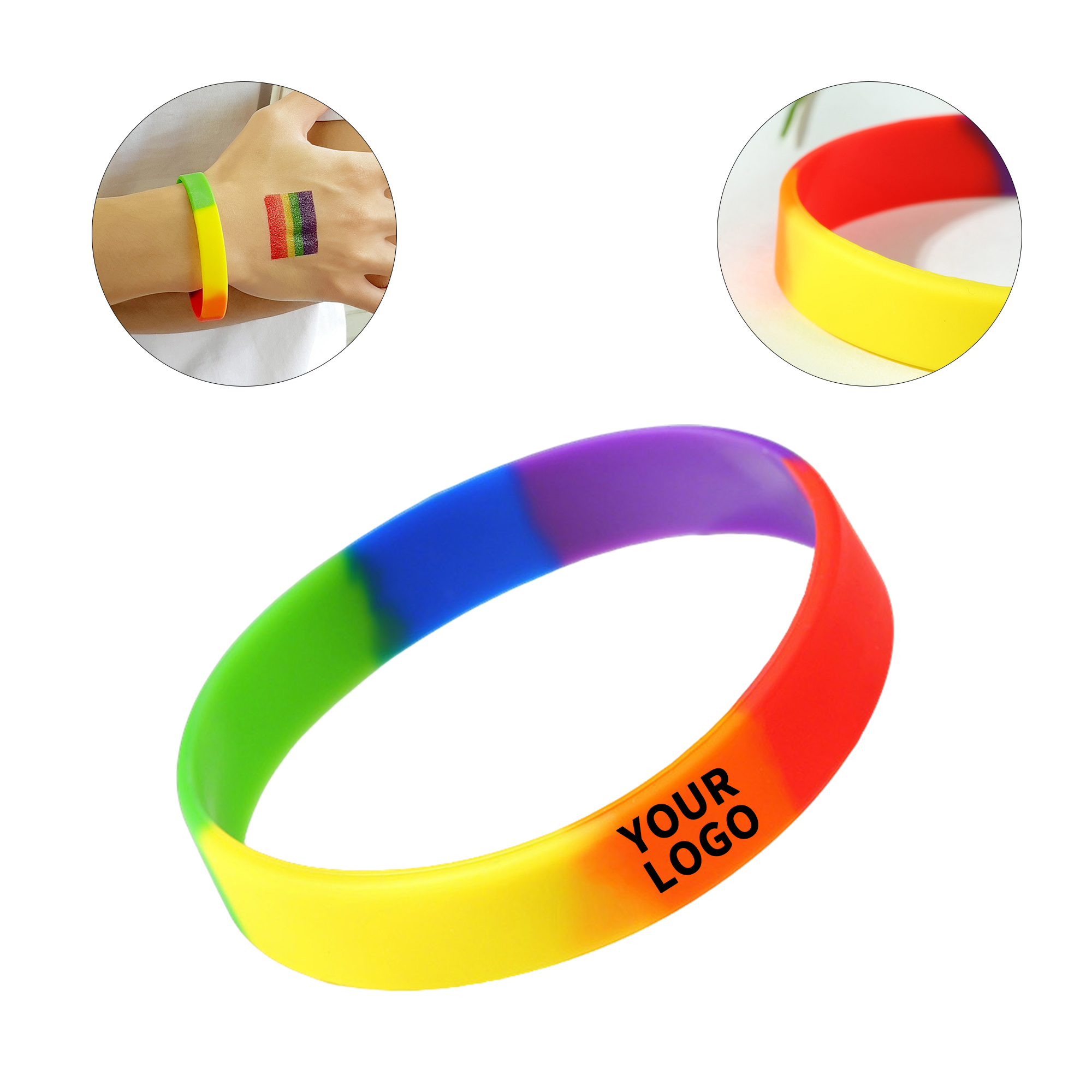 Two Color Segmented Silicone Wristband 2