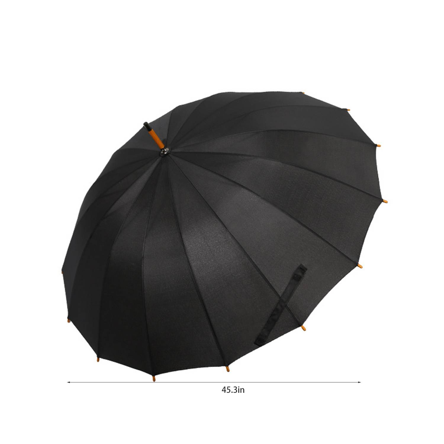 16 Rib Auto Open Wooden Handle Windproof Umbrella 6